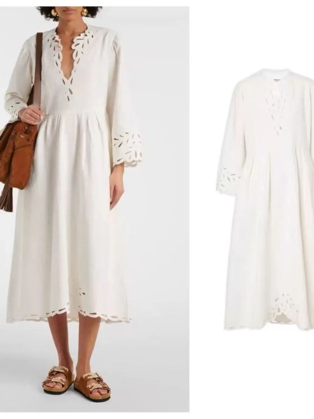 Elegant IS26 Spring Summer Trendy Luxury Hollow out V-neck Bell Sleeve Long Sleeve Loose Overhead Long Dress Women
Elegant IS26 Spring Summer Trendy Luxury Hollow out V-neck Bell Sleeve Long Sleeve Loose Overhead Long Dress Women
