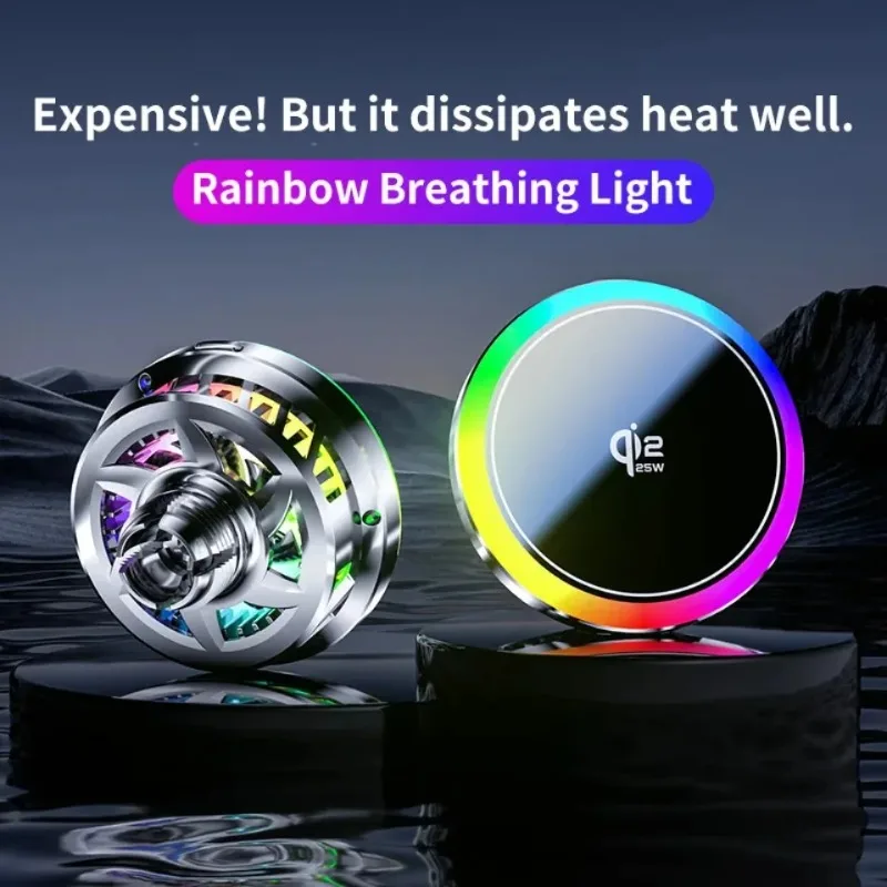 Qi2 Magnetic Wireless Fast Charger Efficient Heat Dissipation Rainbow RGB Breathing Light Portable Phone Charging Pad Accessory
Qi2 Magnetic Wireless Fast Charger Efficient Heat Dissipation Rainbow RGB Breathing Light Portable Phone Charging Pad Accessory