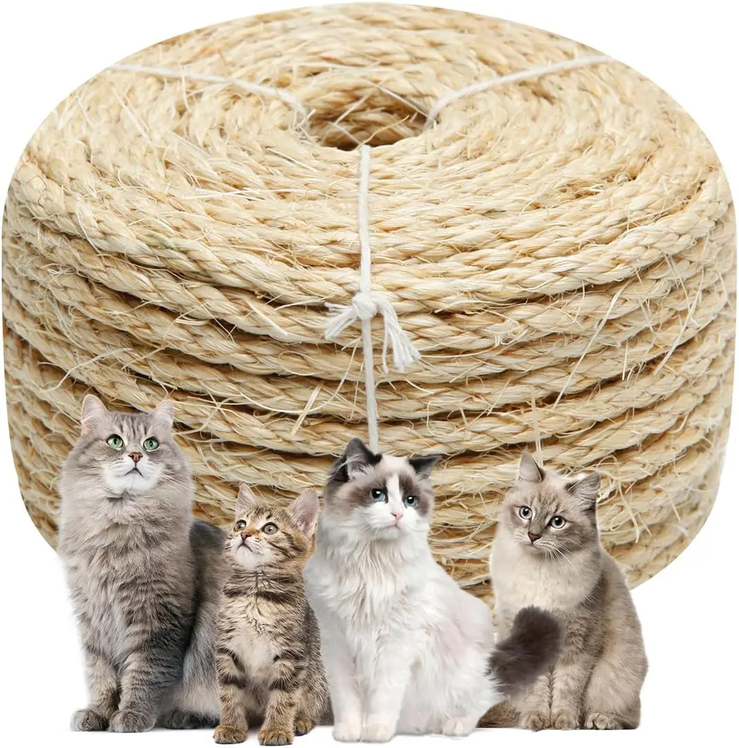 Natural Sisal Rope 6mm 98ft for Cat Scratching Post Replacement DIY Hemp Twine
Natural Sisal Rope 6mm 98ft for Cat Scratching Post Replacement DIY Hemp Twine