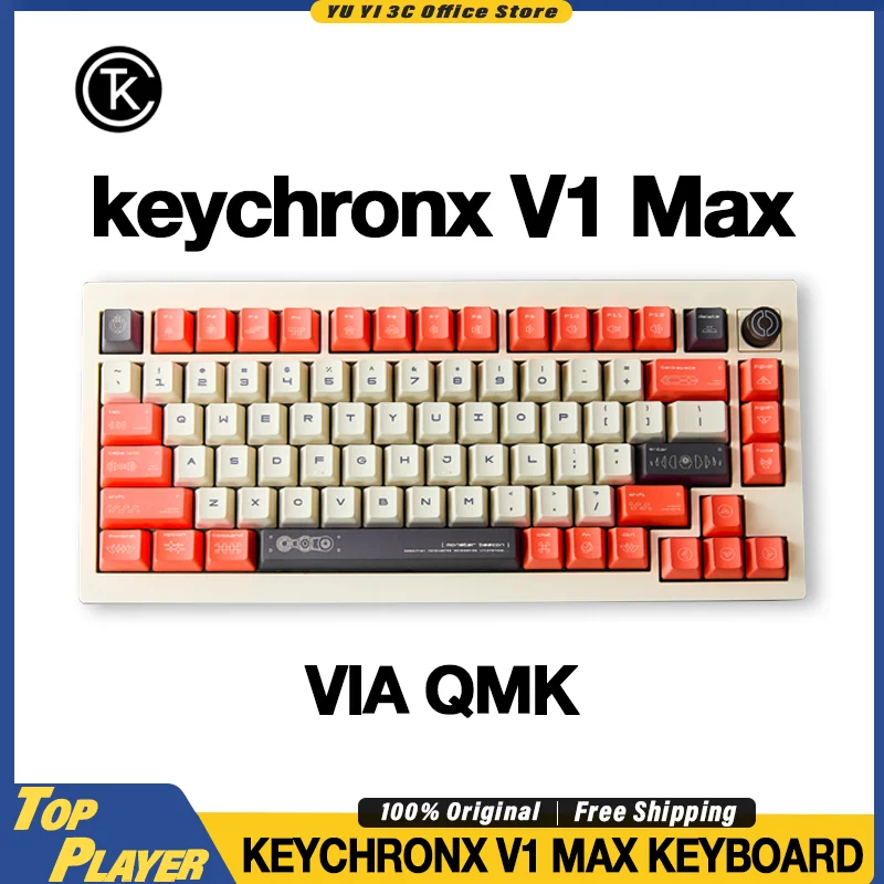 Keychronx Gcores V1 Max Mechanical Keyboard Customized Hot Swappable BT 2.4G Wireless 1000HZ Polling Rate Support VIA QMK RGB
Keychronx Gcores V1 Max Mechanical Keyboard Customized Hot Swappable BT 2.4G Wireless 1000HZ Polling Rate Support VIA QMK RGB