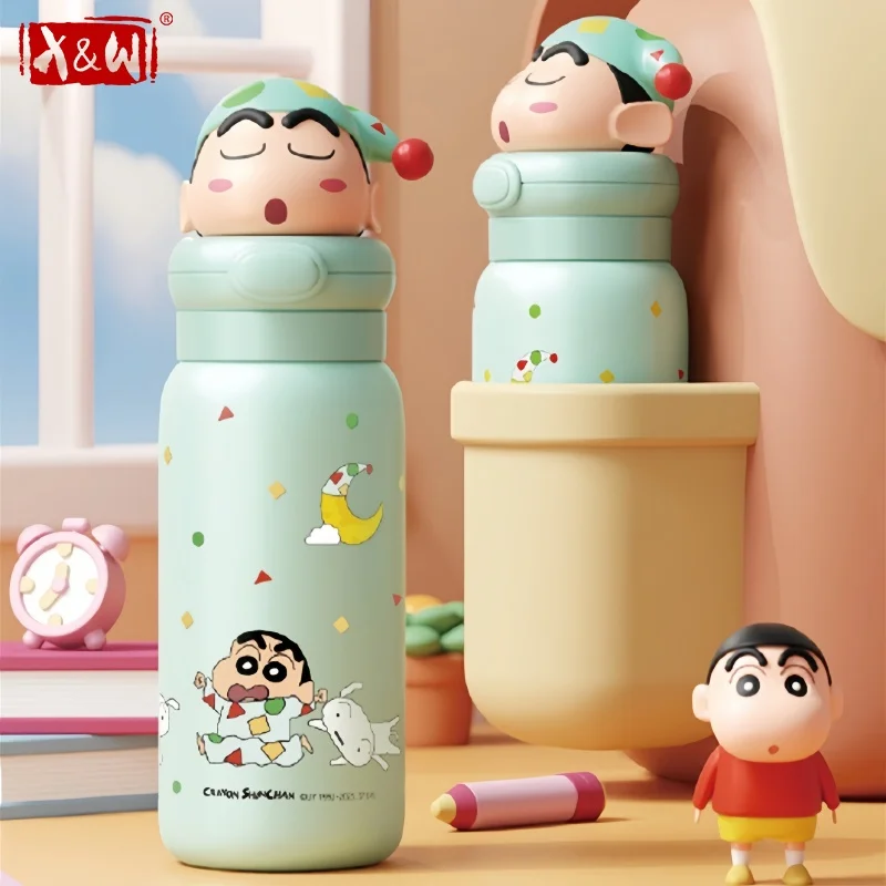 X & W Crayon Shin-chan термос, мультяшная изолированная бутылка для воды с милой кукольной крышкой, герметичная кружка из нержавеющей стали, подарки для детей
X & W Crayon Shin-chan термос, мультяшная изолированная бутылка для воды с милой кукольной крышкой, герметичная кружка из нержавеющей стали, подарки для детей