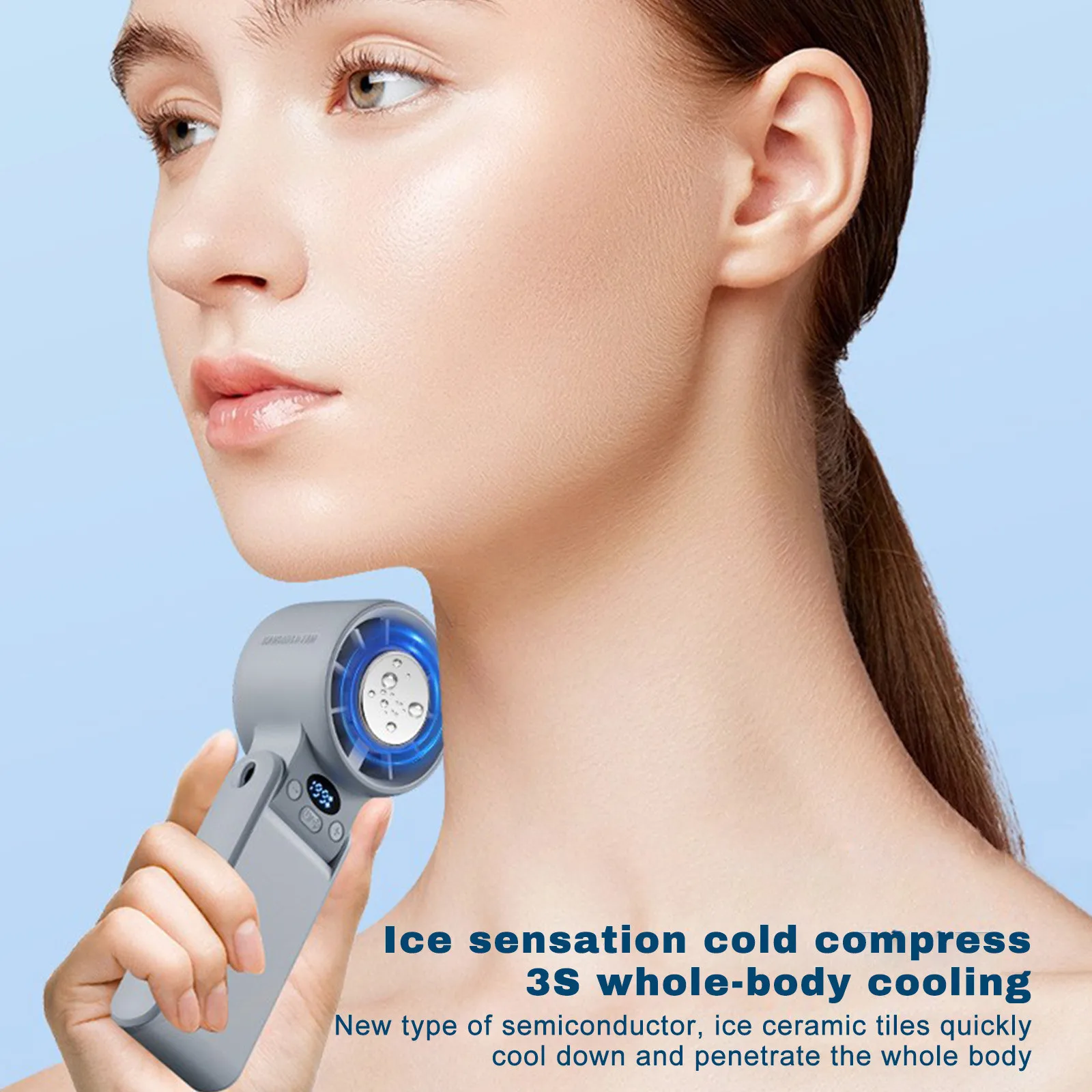 Handheld electric fan,outdoor portable air cooling rechargeable fan,LED display,turbine folding high-speed semiconductor ice fan
Handheld electric fan,outdoor portable air cooling rechargeable fan,LED display,turbine folding high-speed semiconductor ice fan