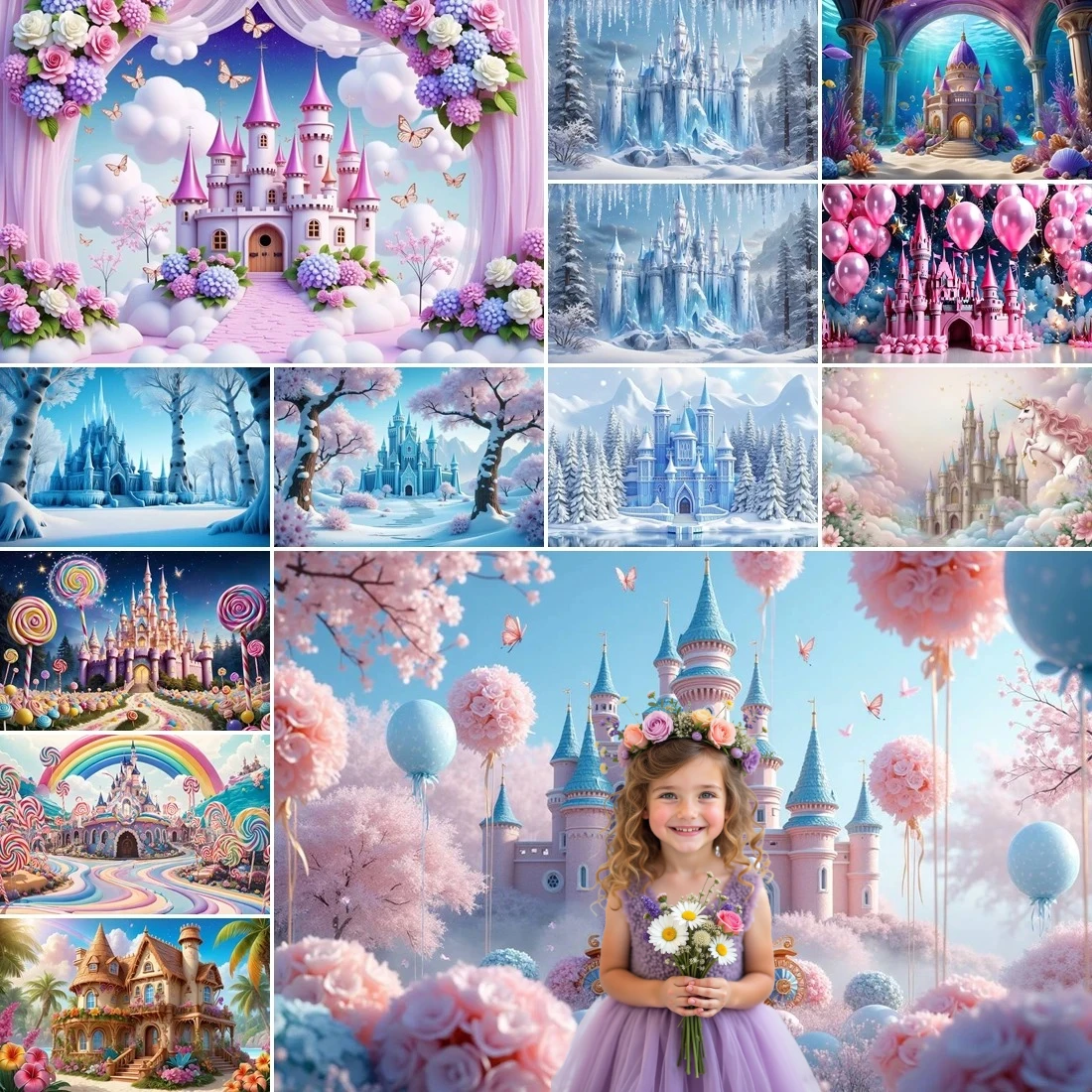 MOON.QG Princess Castle Flower Arch Frozen Candyland Background Photography Backdrop Girl Birthday Portrait Wallpaper Poster
MOON.QG Princess Castle Flower Arch Frozen Candyland Background Photography Backdrop Girl Birthday Portrait Wallpaper Poster