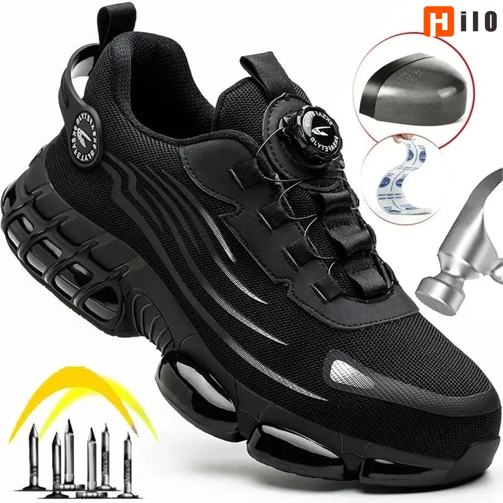 Rotary Button Safety Shoes Men Steel Toe Sneakers Puncture Proof Work Safety Boots Air Cushion Sport Work Shoes Anti-smash Boots
Rotary Button Safety Shoes Men Steel Toe Sneakers Puncture Proof Work Safety Boots Air Cushion Sport Work Shoes Anti-smash Boots