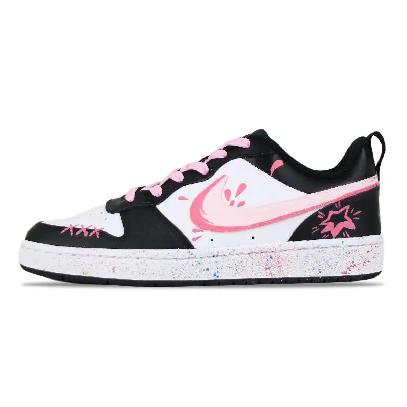 【Customize】Nike Court Borough Skateboarding Shoes Women's Low-top Black/White/Pink Sneakers shoes BQ5448-115
【Customize】Nike Court Borough Skateboarding Shoes Women's Low-top Black/White/Pink Sneakers shoes BQ5448-115