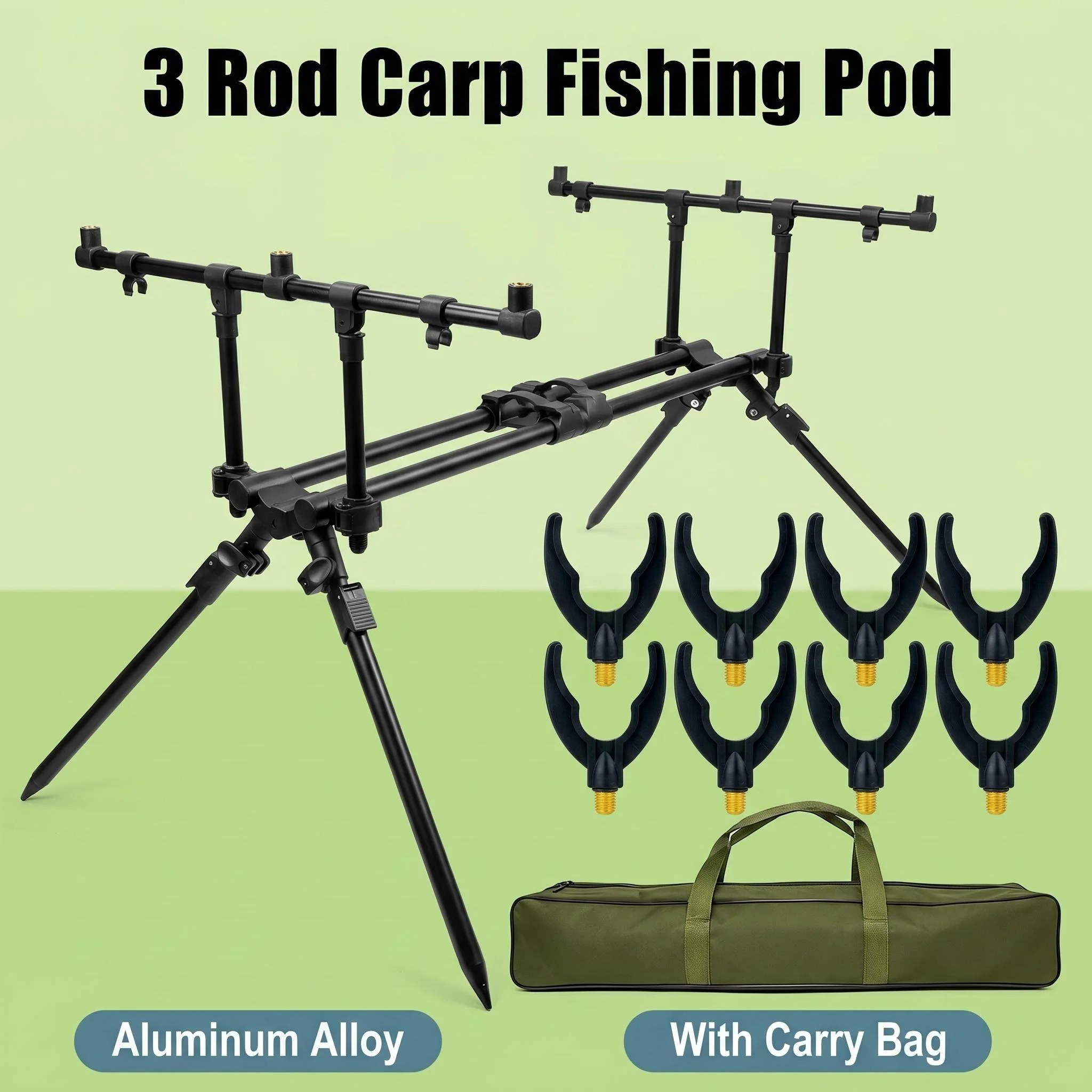 Hirisi Carp Fishing Rod Pod Set for 3 Fishing Rods Bank Sticks Rod Holder Support RP130 Fishing Accessories
Hirisi Carp Fishing Rod Pod Set for 3 Fishing Rods Bank Sticks Rod Holder Support RP130 Fishing Accessories