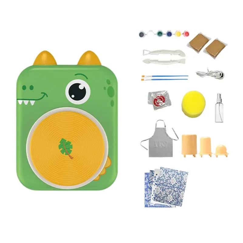 【THANKSGIVING DAY】Dinosaur Design Pottery Electric Wheel For Kids:Complete Pottery Painting Kit Including Clays& Dry Clay Art Su
【THANKSGIVING DAY】Dinosaur Design Pottery Electric Wheel For Kids:Complete Pottery Painting Kit Including Clays& Dry Clay Art Su