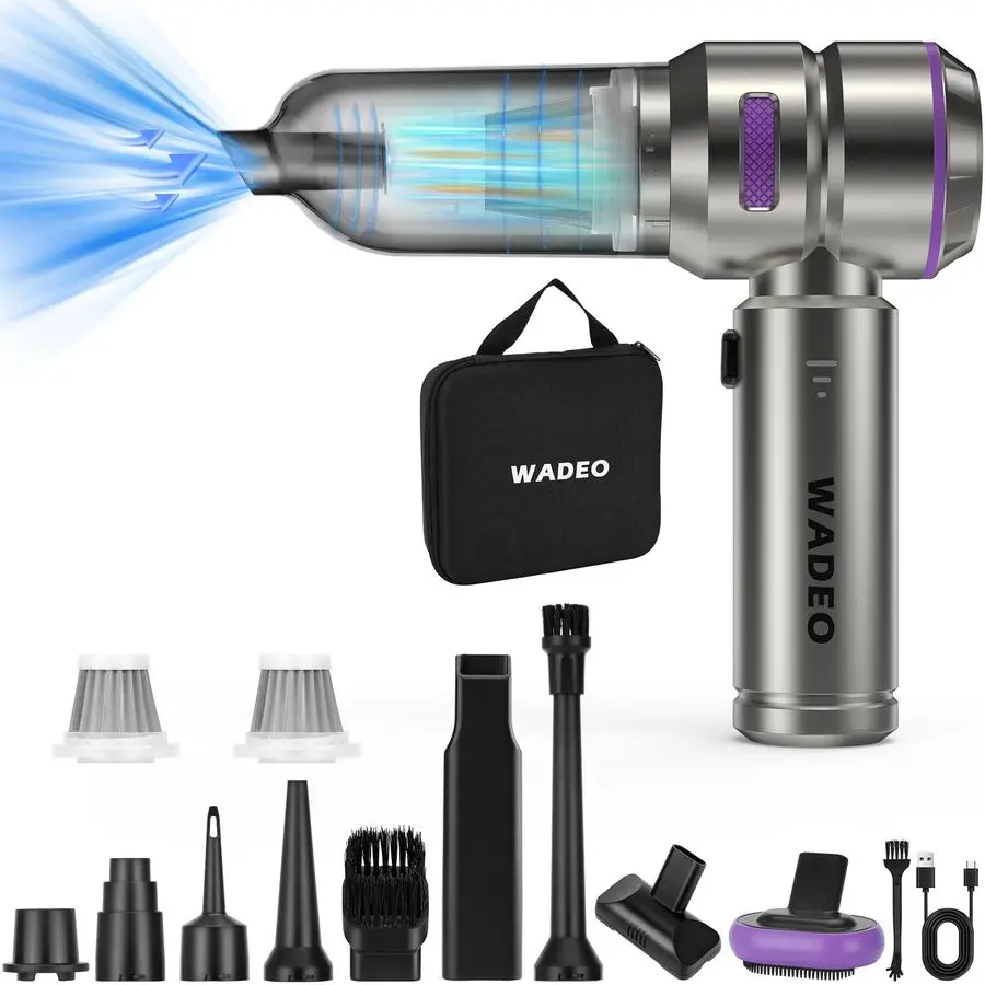Handheld Vacuum Cordless, 4in1 21000PA Brushless Car Vacuum amp 210000RPM Air Duster 7500mAh Battery Air Blower Wireless Handhe
Handheld Vacuum Cordless, 4in1 21000PA Brushless Car Vacuum amp 210000RPM Air Duster 7500mAh Battery Air Blower Wireless Handhe