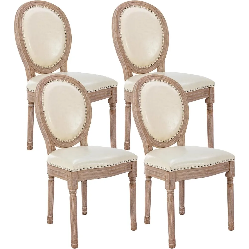 French Country Dining Chairs Set of 4, Leather Dining Chairs with Curved Backrest, Vintage French Accent Chairs for
French Country Dining Chairs Set of 4, Leather Dining Chairs with Curved Backrest, Vintage French Accent Chairs for