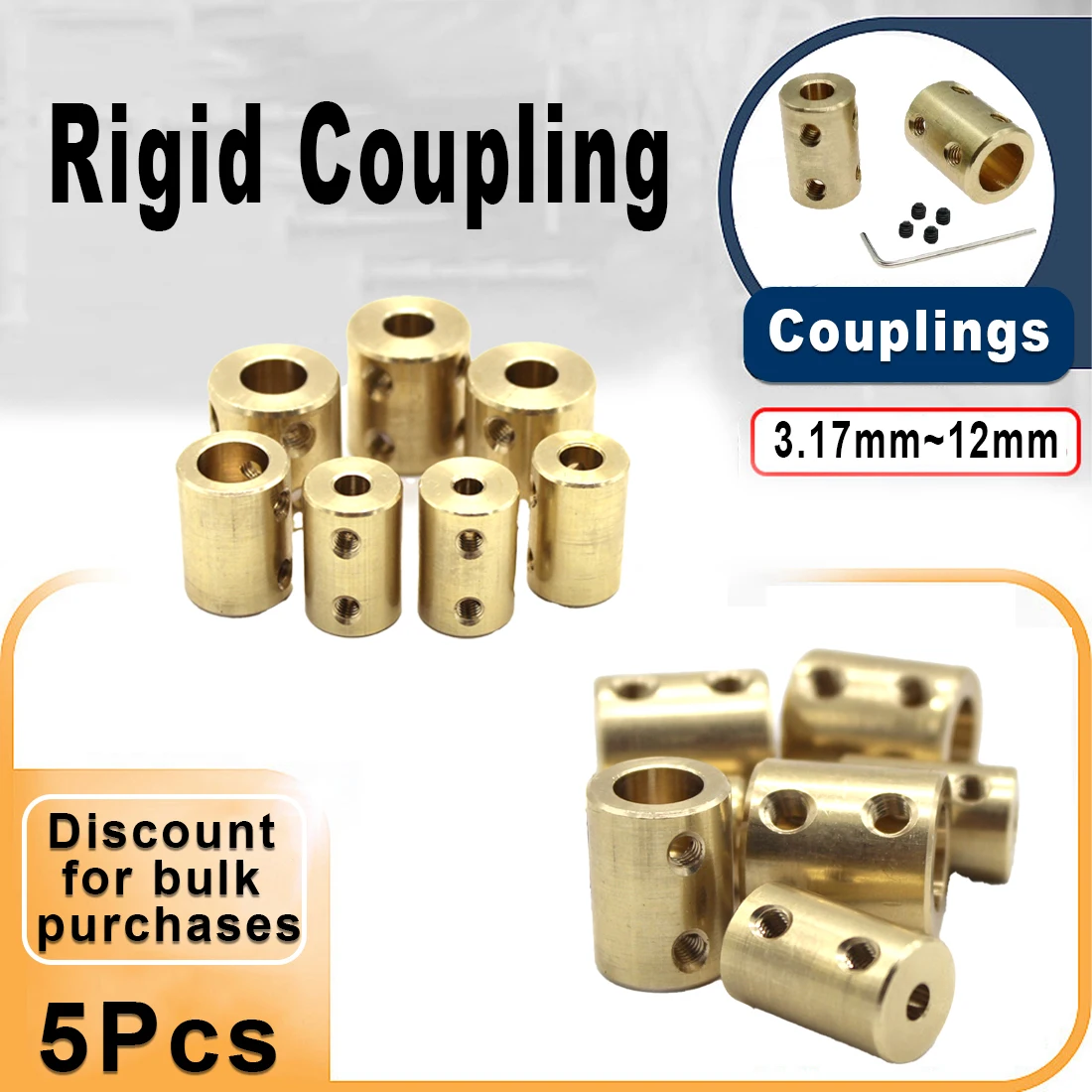 3.17/4/5/6/8/10/12mm Brass Rigid Motor Shaft Coupling Coupler Transmission Connector Sleeve Adapter For RC Boat Car Airplane
3.17/4/5/6/8/10/12mm Brass Rigid Motor Shaft Coupling Coupler Transmission Connector Sleeve Adapter For RC Boat Car Airplane