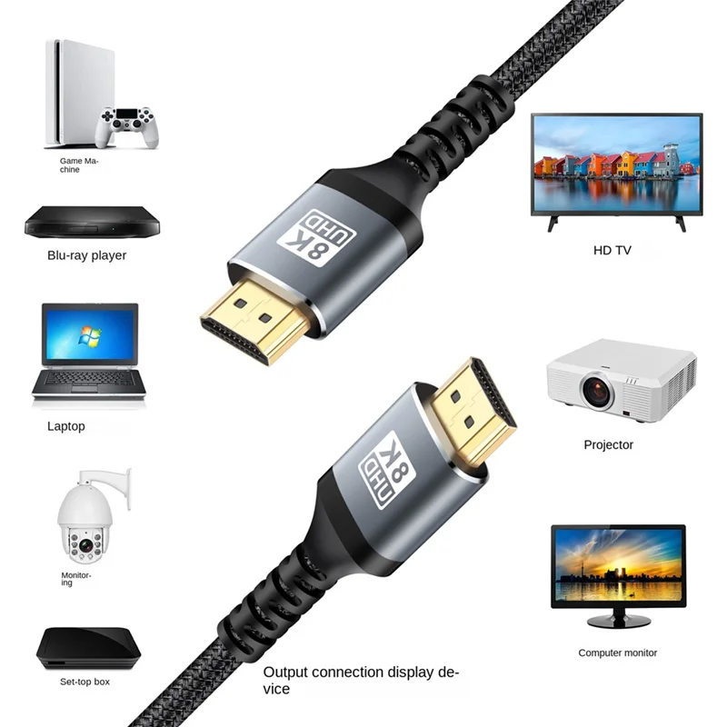AEF7-HDTV 8K -Compatible 2.1 48Gbps Ultra HD Cable Multi-Function Tv Computer Monitor Cable 2M
AEF7-HDTV 8K -Compatible 2.1 48Gbps Ultra HD Cable Multi-Function Tv Computer Monitor Cable 2M