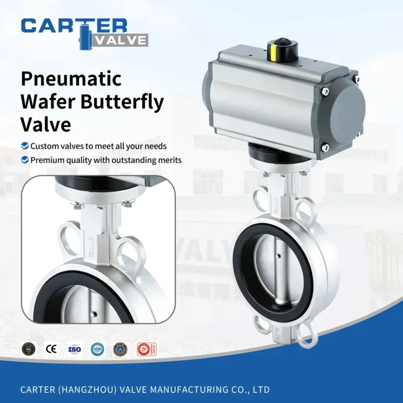 Pneumatic Wafer Butterfly Valve, Cast Iron WCB CF8 CF3, Wafer & Lug Type, Soft/Hard Seal, Water Steam Oil Explosion-proof
Pneumatic Wafer Butterfly Valve, Cast Iron WCB CF8 CF3, Wafer & Lug Type, Soft/Hard Seal, Water Steam Oil Explosion-proof