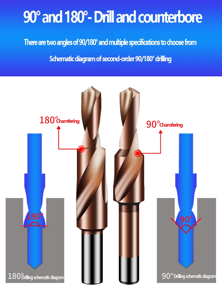 Кобальтовое двухступенчатое сверло, деревообрабатывающее ступенчатое сверло для салата, сверло для конусных отверстий по металлу, потайное отверстие.
Кобальтовое двухступенчатое сверло, деревообрабатывающее ступенчатое сверло для салата, сверло для конусных отверстий по металлу, потайное отверстие.