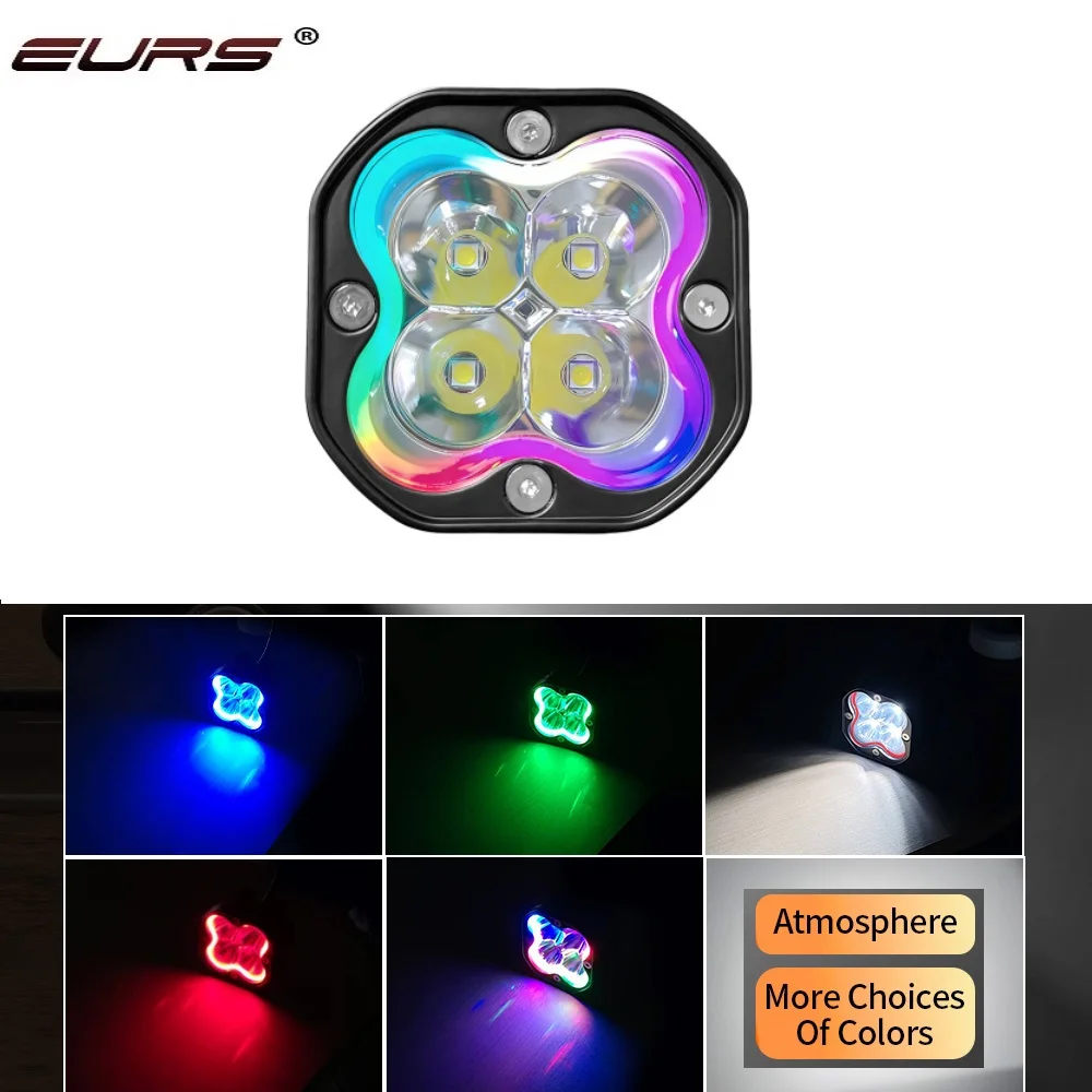 EURS 3 inch LED Pod Light Motor Spotlight Off road Halo RGB Fog lamp 4x4 Driving light Flash 12V 24V
EURS 3 inch LED Pod Light Motor Spotlight Off road Halo RGB Fog lamp 4x4 Driving light Flash 12V 24V