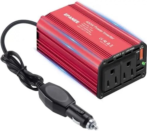 Инвертор мощностью 400 Вт, 12В в 110В, с USB-C PD 65 Вт и QC 18 Вт для автомобиля, ноутбука, кемпинга
Инвертор мощностью 400 Вт, 12В в 110В, с USB-C PD 65 Вт и QC 18 Вт для автомобиля, ноутбука, кемпинга