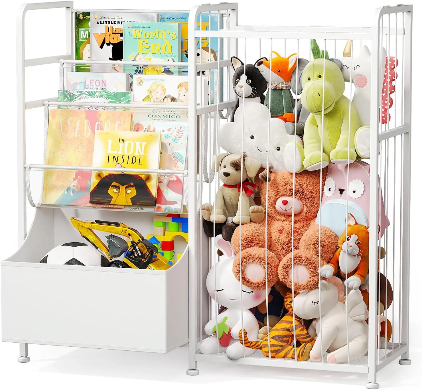 Kids Bookshelf and Toy Storage Organizer with Leather Box and PVC Display for Playroom, Bedroom, Nursery in White
Kids Bookshelf and Toy Storage Organizer with Leather Box and PVC Display for Playroom, Bedroom, Nursery in White