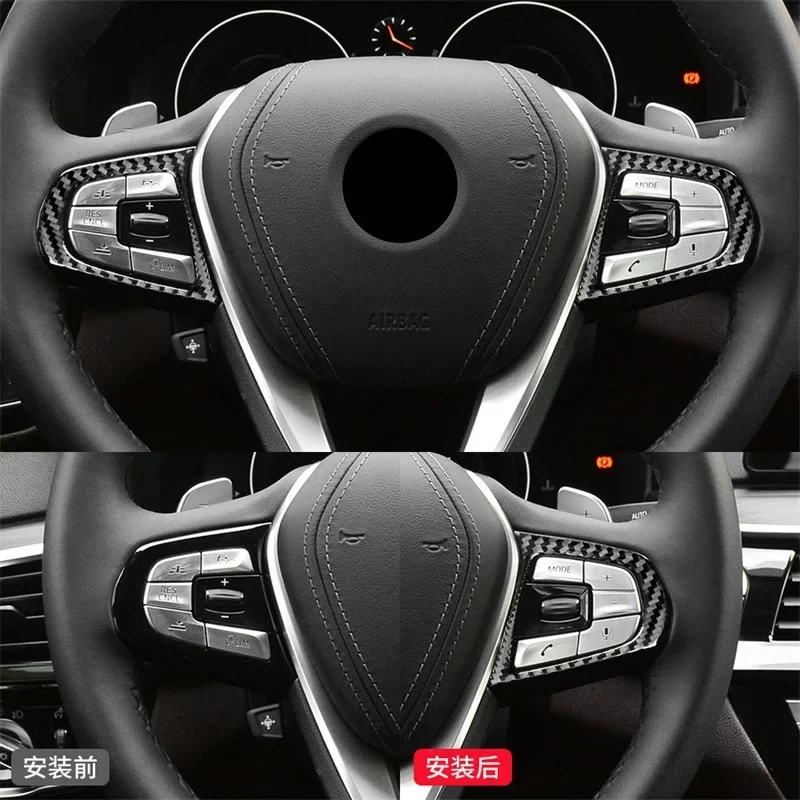FOR BMW 18-21 models New X3 G01Interior modification Steering wheel button frame Decorative stickers made of carbon fiber
FOR BMW 18-21 models New X3 G01Interior modification Steering wheel button frame Decorative stickers made of carbon fiber