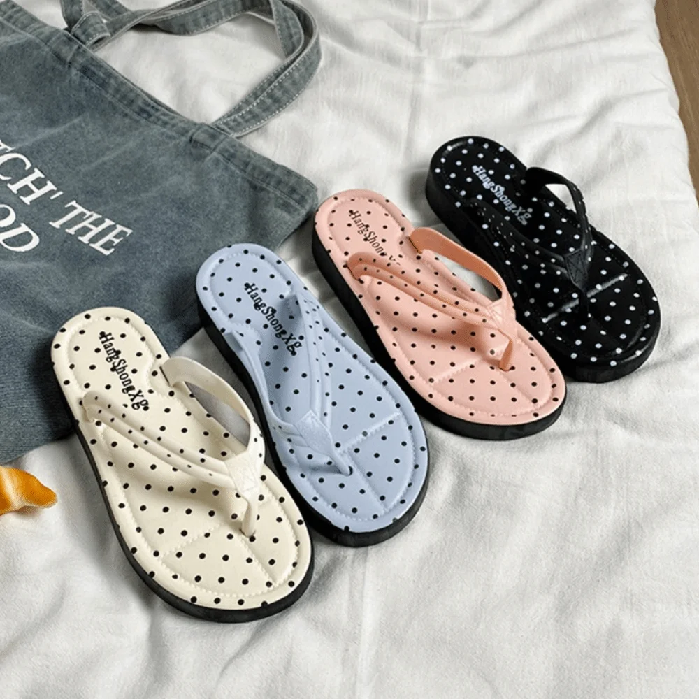Cute Polka Dot Platform Flip Flops Thick Sole Non-Slip Thong Sandals Breathable Beach Slippers Summer
Cute Polka Dot Platform Flip Flops Thick Sole Non-Slip Thong Sandals Breathable Beach Slippers Summer