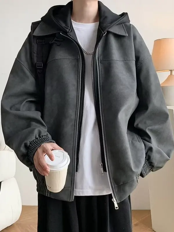 American Style Loose Fit Men's PU Leather Jacket Spring Autumn New Fashion Hooded Coat Retro Style Youth Outerwear
American Style Loose Fit Men's PU Leather Jacket Spring Autumn New Fashion Hooded Coat Retro Style Youth Outerwear