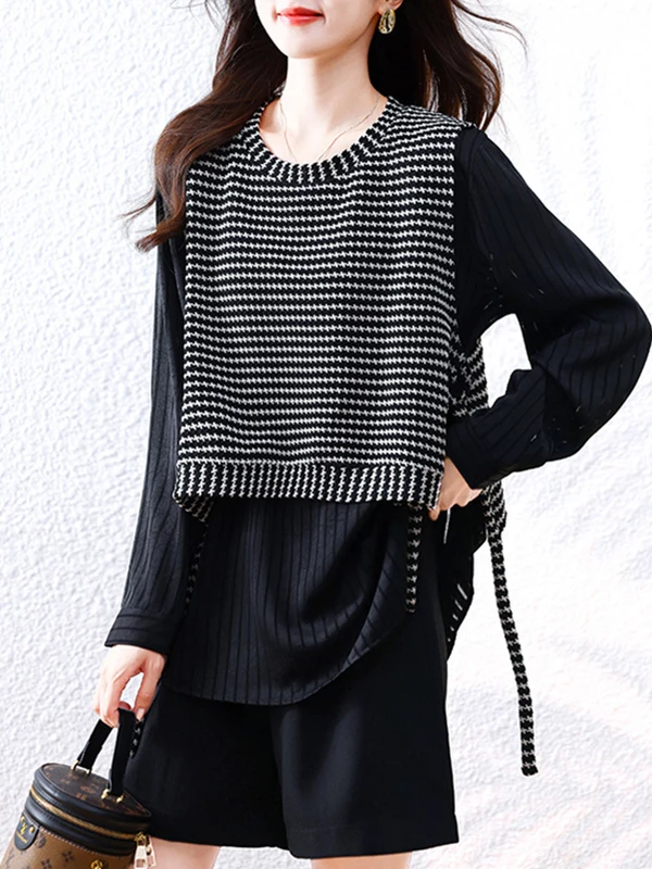 Повседневный свободный женский длинный све ирт в полоску в стиле пэчворк, модный весенне-осенний топ круглого цвета, повседневный деловой топ средней длины
Повседневный свободный женский длинный све ирт в полоску в стиле пэчворк, модный весенне-осенний топ круглого цвета, повседневный деловой топ средней длины