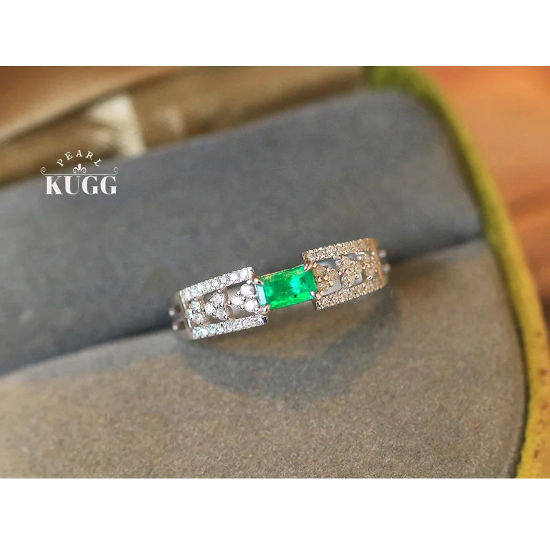 KUGG 100% 18K White Gold Rings Vintage Palace Style Luxury Diamond Natural Emerald Ring for Women Wedding High Gemstone Jewelry
KUGG 100% 18K White Gold Rings Vintage Palace Style Luxury Diamond Natural Emerald Ring for Women Wedding High Gemstone Jewelry