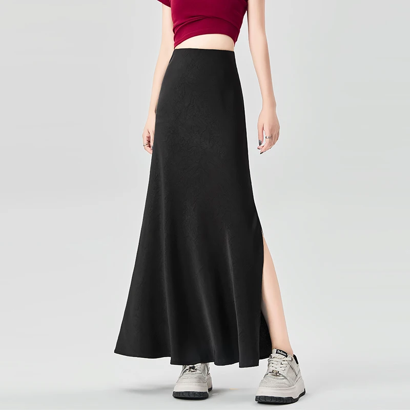 skirt for women in summer, with dark texture and jacquard pattern, showing a slimming and sagging feeling. A-line fishtail skirt
skirt for women in summer, with dark texture and jacquard pattern, showing a slimming and sagging feeling. A-line fishtail skirt