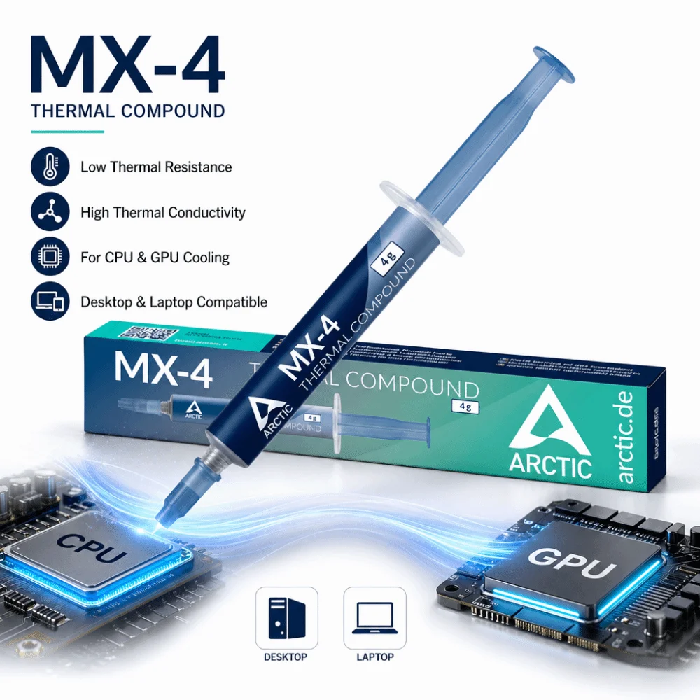 MX-4 Thermal Paste 4g GPU CPU Chips Thermal Conductive Silicone Grease High Thermal Conductivity
MX-4 Thermal Paste 4g GPU CPU Chips Thermal Conductive Silicone Grease High Thermal Conductivity