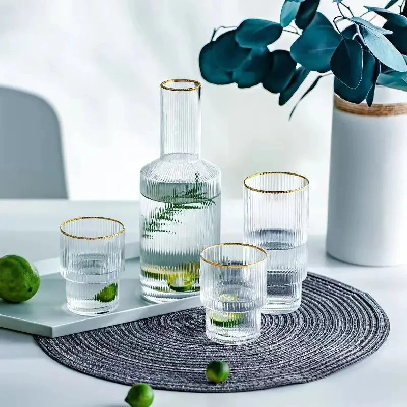 1500ml Gold Rim Vertical Glass Kettle Household Transparent Cup Water Set Cold Water Jug Wine Bottle Juice Glass Wine Set
1500ml Gold Rim Vertical Glass Kettle Household Transparent Cup Water Set Cold Water Jug Wine Bottle Juice Glass Wine Set