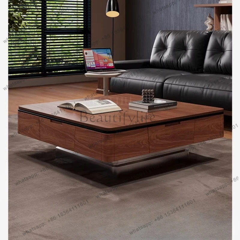 Solid wood mahjong table coffee table can be lifted and lowered, medium antique walnut color can be moved for heating
Solid wood mahjong table coffee table can be lifted and lowered, medium antique walnut color can be moved for heating