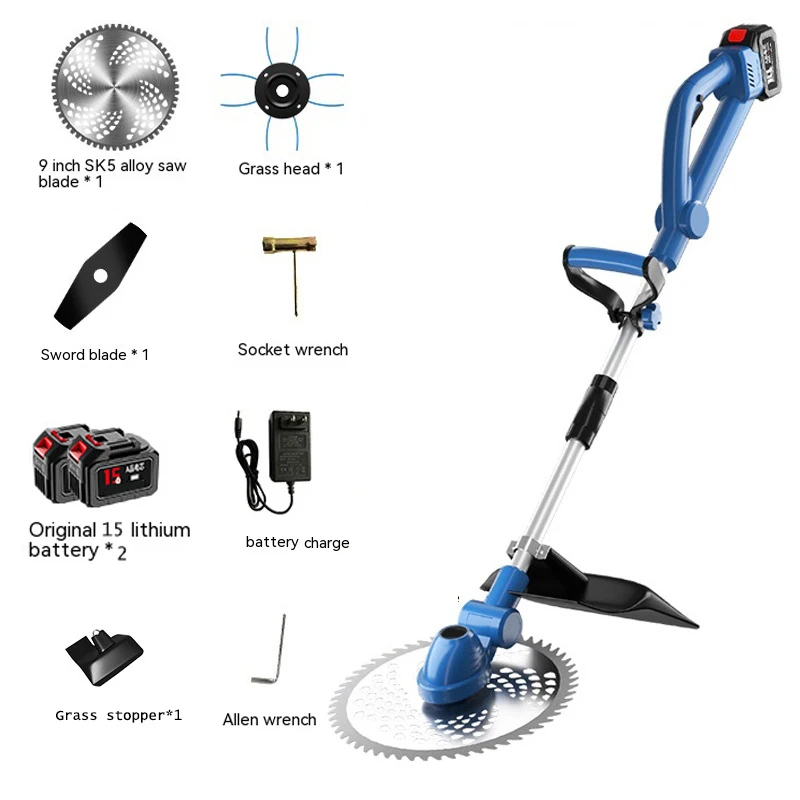 Two Batteries Power Brushless Electric Grass Trimmer Multifunctional Garden Lawn Mower Home Portable Cordless Grass Cutter
Two Batteries Power Brushless Electric Grass Trimmer Multifunctional Garden Lawn Mower Home Portable Cordless Grass Cutter