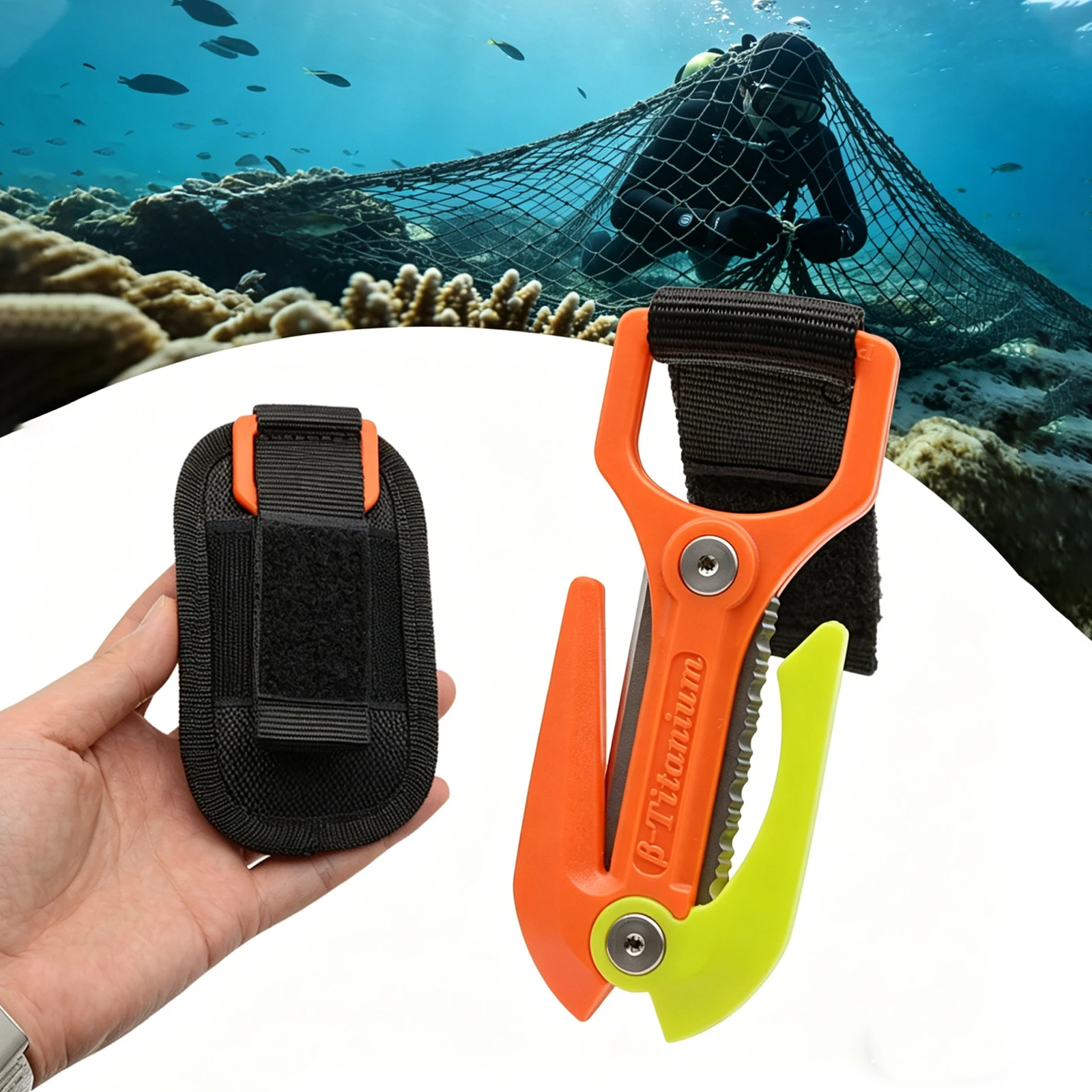 Portable Line Cutter 2In1 Underwater Dual Blade Knives Easy Carry Scuba Diving Cutting for Water Emergency Rescue Diver
Portable Line Cutter 2In1 Underwater Dual Blade Knives Easy Carry Scuba Diving Cutting for Water Emergency Rescue Diver