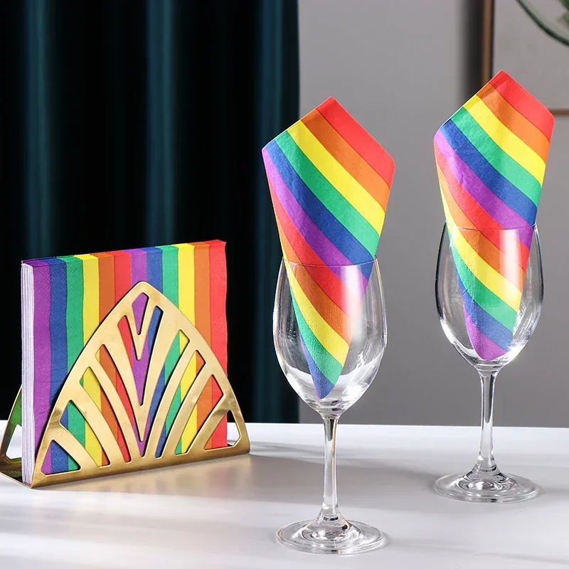 Colourful Printed Napkins Striped Printed Cloth Paper Wedding Party Tissue Rainbow 2 Layer 20pcs/pac Food Grade Paper Placemat
Colourful Printed Napkins Striped Printed Cloth Paper Wedding Party Tissue Rainbow 2 Layer 20pcs/pac Food Grade Paper Placemat