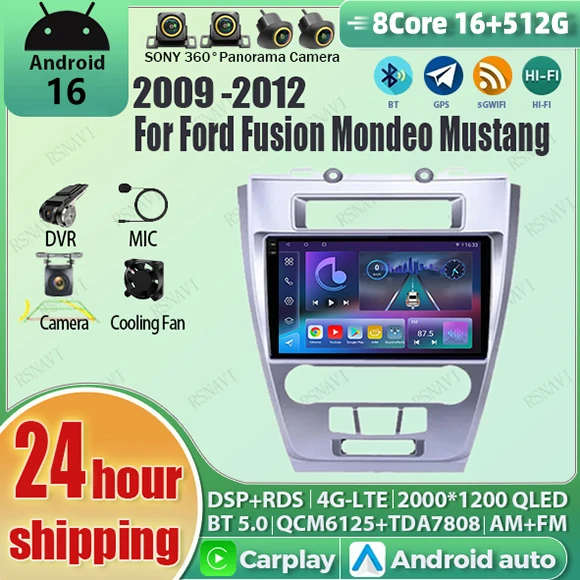 Android 16 Carplay Auto Qualcomm 2K QLED Screen Car Radio Player For Ford Fusion 2009 -2012 GPS Wifi 4G BT Multimedia Navigation
Android 16 Carplay Auto Qualcomm 2K QLED Screen Car Radio Player For Ford Fusion 2009 -2012 GPS Wifi 4G BT Multimedia Navigation