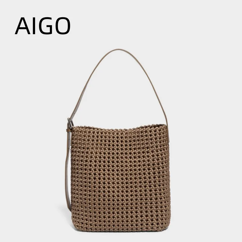 AIGO 2024 New Fashion Retro Hollow Woven Bag Large Capacity Tote Bag Mother Bag Shoulder Armpit Bag Trendy Bags For Women Hobos
AIGO 2024 New Fashion Retro Hollow Woven Bag Large Capacity Tote Bag Mother Bag Shoulder Armpit Bag Trendy Bags For Women Hobos