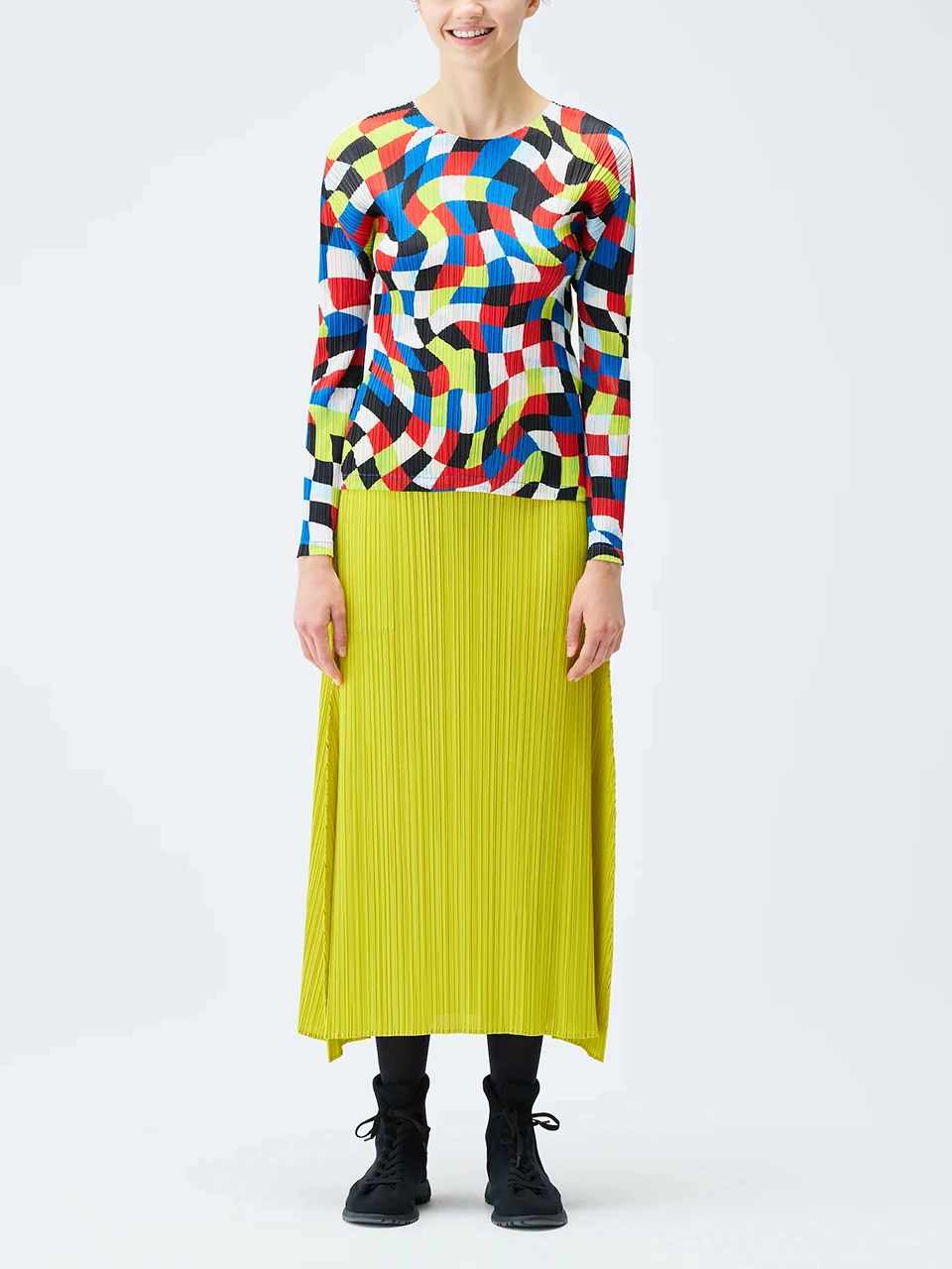 Pleated Check Print Women T-Shirt Round Neck Long Sleeve Loose Fit Stretch Fashion Casual Autumn Female Clothing
Pleated Check Print Women T-Shirt Round Neck Long Sleeve Loose Fit Stretch Fashion Casual Autumn Female Clothing