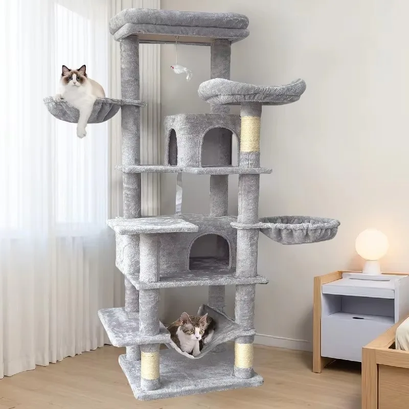 Large Multi Level Cat Tree Removable Washable Perch Sisal Rope Scratching Posts
