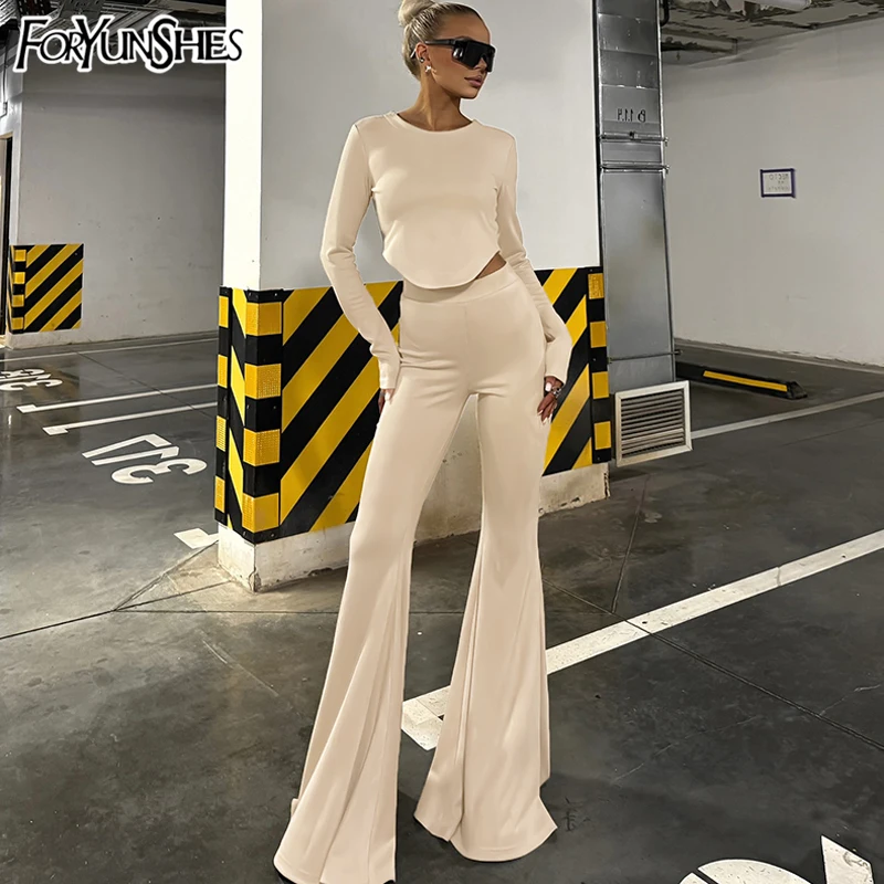 2 Two Piece Set Women Tracksuits Sexy O Neck Long Sleeve Crop Top+High Waist Flare Pants Outfits 2025 Summer Joggers Clothes
2 Two Piece Set Women Tracksuits Sexy O Neck Long Sleeve Crop Top+High Waist Flare Pants Outfits 2025 Summer Joggers Clothes