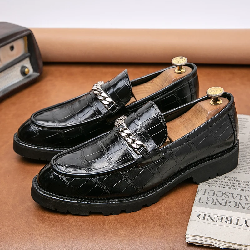 Retro British Style Men's Loafers Business Men's Casual Leather Shoes Black Brown Suit Leather Shoes Size:38-46 Shoes for Men
Retro British Style Men's Loafers Business Men's Casual Leather Shoes Black Brown Suit Leather Shoes Size:38-46 Shoes for Men