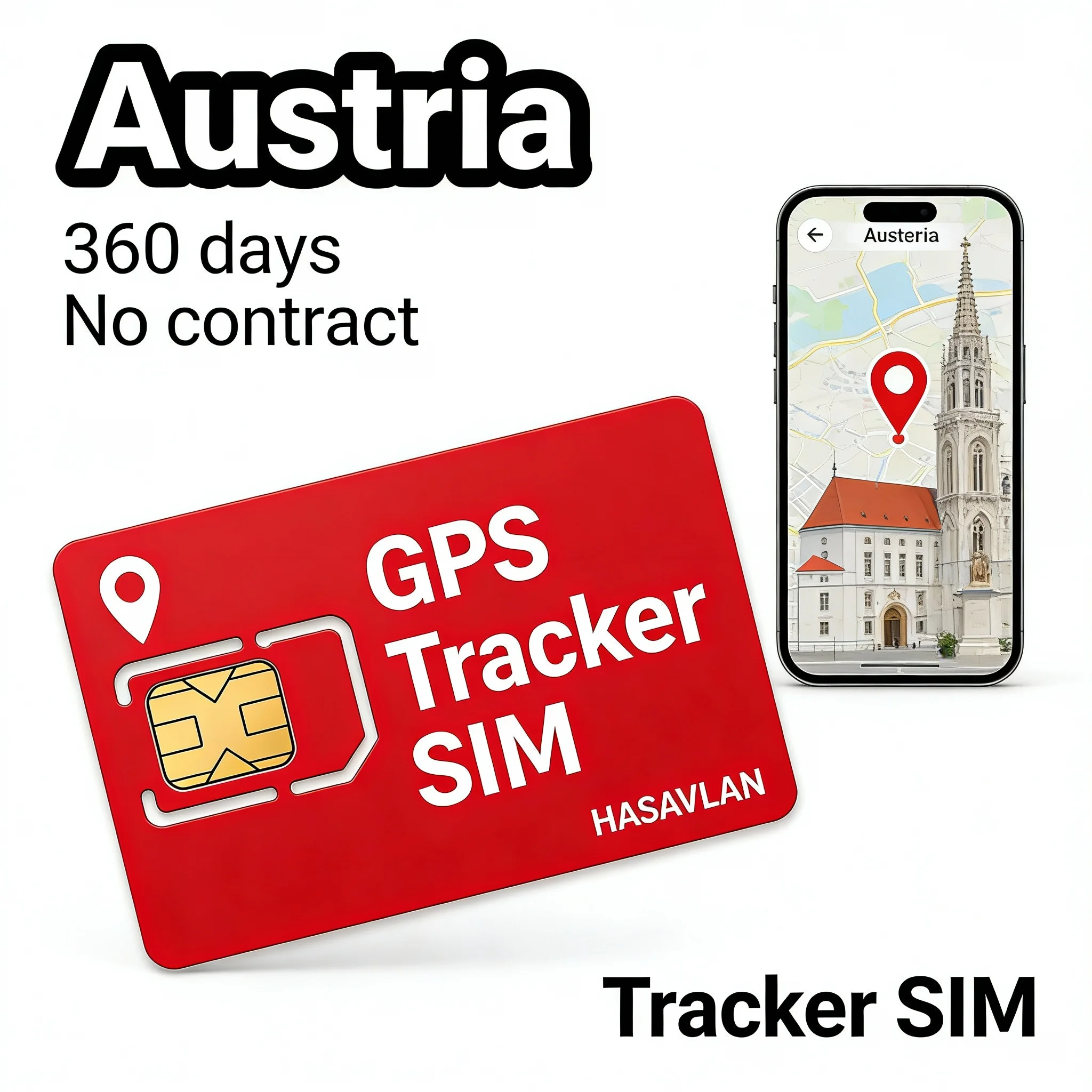 SIM card for Austria GPS tracker – tri-cut 2G/3G/4G LTE Cat1 M2M IoT roaming no contract 360MB/360 days ST-901L TK905
SIM card for Austria GPS tracker – tri-cut 2G/3G/4G LTE Cat1 M2M IoT roaming no contract 360MB/360 days ST-901L TK905