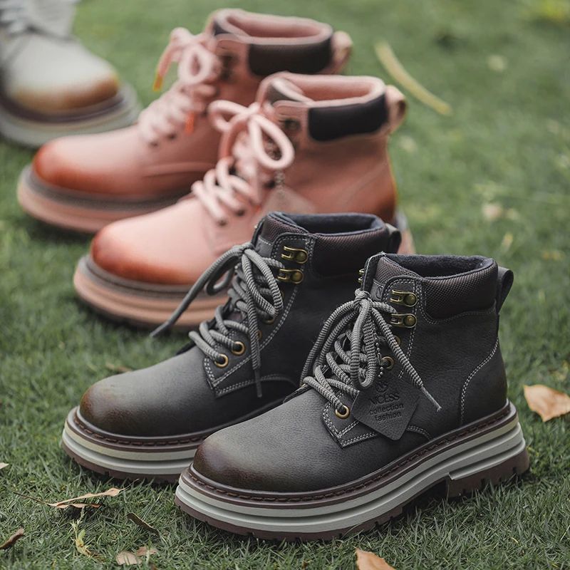 AUTUSPIN/парные ботинки больших размеров 35–45, женские ботильоны из натуральной кожи в стиле ретро, мужская уличная походная обувь, мужская обувь 
AUTUSPIN/парные ботинки больших размеров 35–45, женские ботильоны из натуральной кожи в стиле ретро, мужская уличная походная обувь, мужская обувь