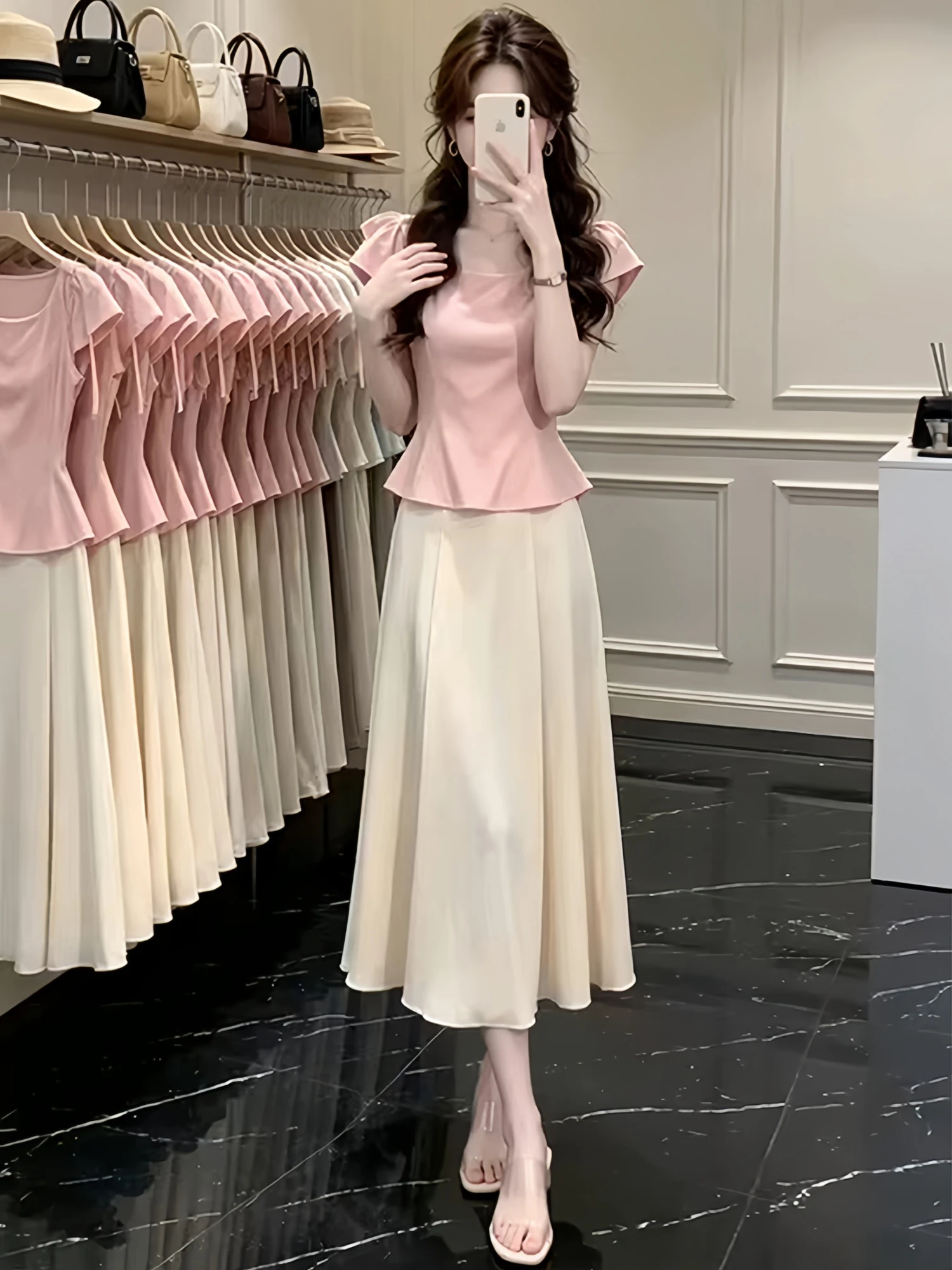 Pure Color round Neck Short Sleeve Top Skirt Set Women's 2026 Fashion Simple Popular Two-Piece Set Casual Style High Waist Skirt
Pure Color round Neck Short Sleeve Top Skirt Set Women's 2026 Fashion Simple Popular Two-Piece Set Casual Style High Waist Skirt
