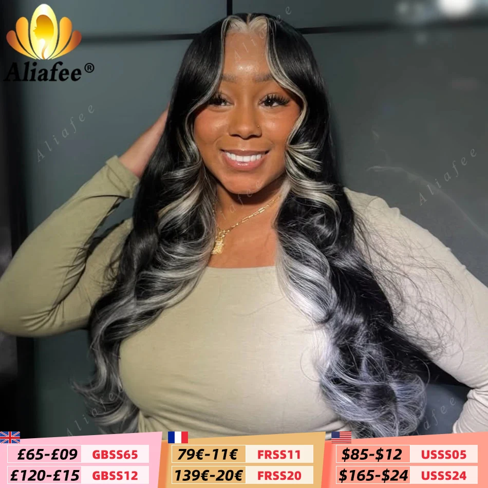 Highlights Silver Grey to Natural Black Body Wave 13x4 Transparent Lace Frontal Wigs Human Hair Glueless for Women Natural Look
Highlights Silver Grey to Natural Black Body Wave 13x4 Transparent Lace Frontal Wigs Human Hair Glueless for Women Natural Look
