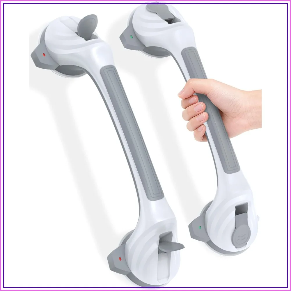 16.7" Heavy Duty Suction Cup Grab Bars for Shower, Safety Indicators, Non-Slip for Elderly & Handicap, 2 Pack
16.7" Heavy Duty Suction Cup Grab Bars for Shower, Safety Indicators, Non-Slip for Elderly & Handicap, 2 Pack