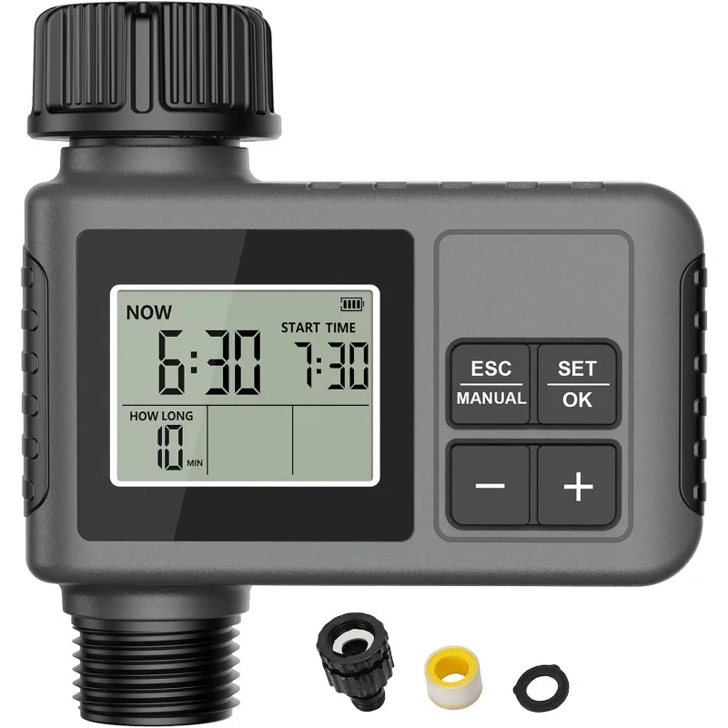 Water Timer for Garden Hose Water Sprinkler Timer with Rain Delay Manual Automatic Lawn Watering System Irrigation Controller
Water Timer for Garden Hose Water Sprinkler Timer with Rain Delay Manual Automatic Lawn Watering System Irrigation Controller