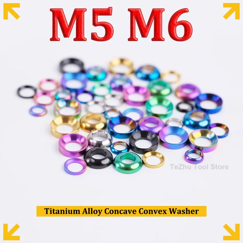 1pcs M5 M6 Titanium Alloy Multiple Color Concave Washer Convex Washer For Screw Bolts
1pcs M5 M6 Titanium Alloy Multiple Color Concave Washer Convex Washer For Screw Bolts