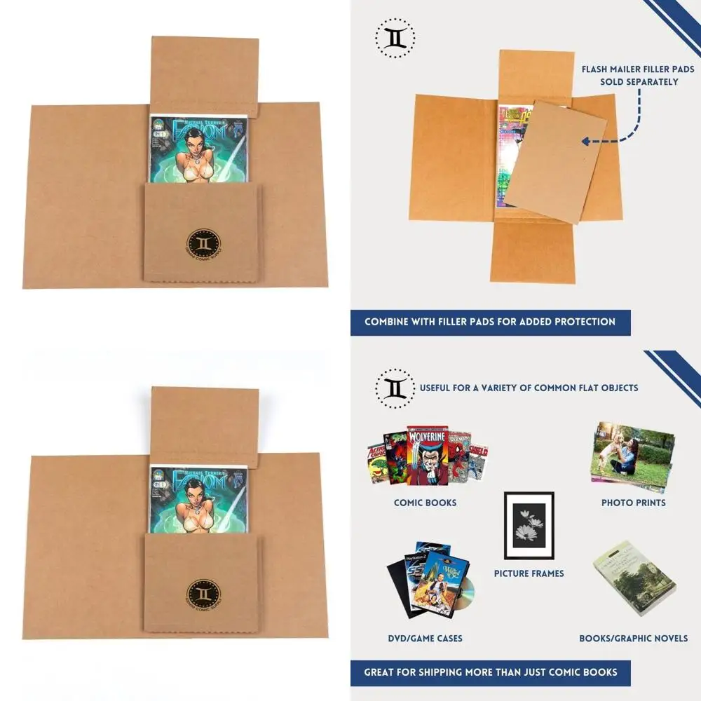 Comic Book Mailers | 10.75x7.5x1 Inches - 100 Pack | Durable, Stay Flat, Crush Resistant, Do Not Bend | Ideal for Shipping, Book
Comic Book Mailers | 10.75x7.5x1 Inches - 100 Pack | Durable, Stay Flat, Crush Resistant, Do Not Bend | Ideal for Shipping, Book