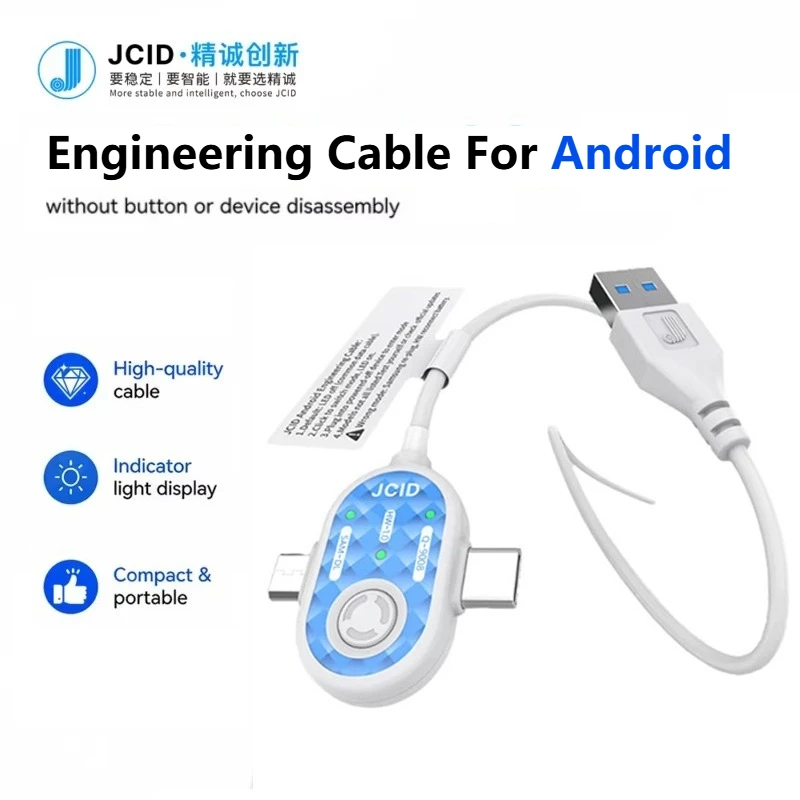 JCID No Disassembly Engineering Cable Type-C Micro USB for Android Phone Firmware Flash MMotherboard Repair Tool
JCID No Disassembly Engineering Cable Type-C Micro USB for Android Phone Firmware Flash MMotherboard Repair Tool