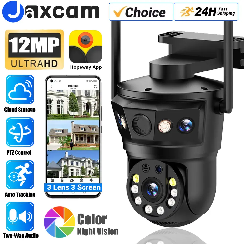 Outdoor Waterporof Auto Tracking 4K 12MP Wifi PTZ IP Camera Dual lens Wireless CCTV Security Surveillance Camera 8MP 2 Way audio
Outdoor Waterporof Auto Tracking 4K 12MP Wifi PTZ IP Camera Dual lens Wireless CCTV Security Surveillance Camera 8MP 2 Way audio