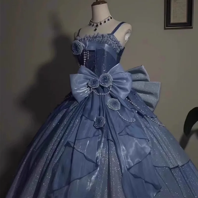 Blue Evening Dress Women 2025 New Elegant Princess Gown for Birthday Party Wedding Prom Lolita dress skirt Harajuku JskSuspender 
Blue Evening Dress Women 2025 New Elegant Princess Gown for Birthday Party Wedding Prom Lolita dress skirt Harajuku JskSuspender