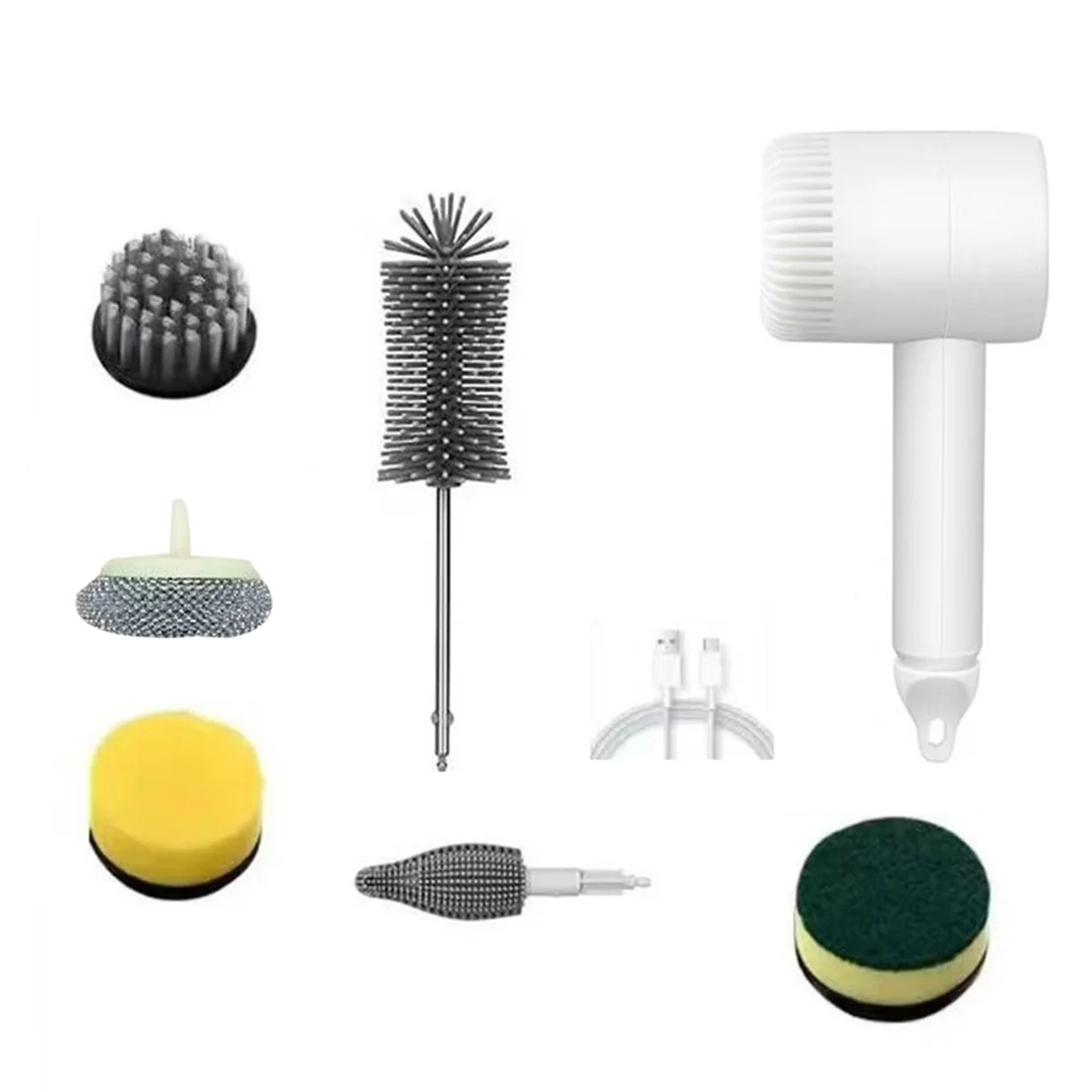 AB31 6-Brush Electric Rotating Cleaning Brush Multifunctional Handheld Cordless Electric Cleaning Brush Electric Scrubber A
AB31 6-Brush Electric Rotating Cleaning Brush Multifunctional Handheld Cordless Electric Cleaning Brush Electric Scrubber A